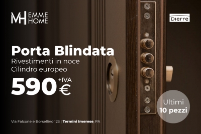 Porta Blindata DIERRE con cilindro europeo e rivestimenti in noce.